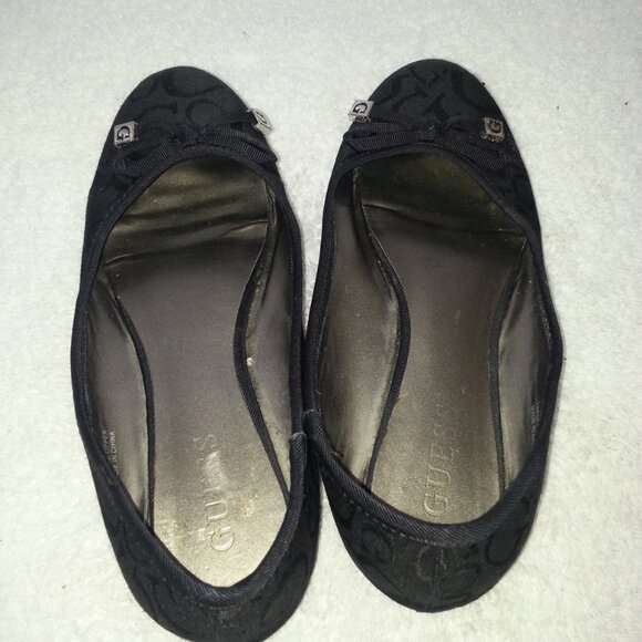Black Guess Ballet Flats With Charm - Picture 6 of 11